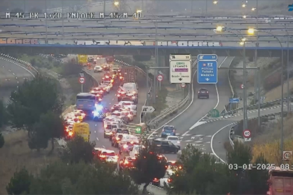 Cierre de dos carriles en M-45 por accidente en Leganés