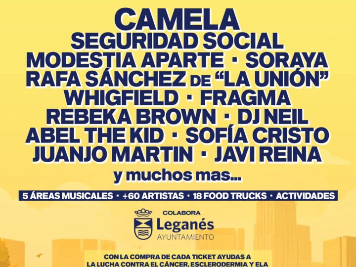 Festival Solidario PLAY4LIFE en Leganés con Camela como cabeza de cartel y precios especiales para vecinos.