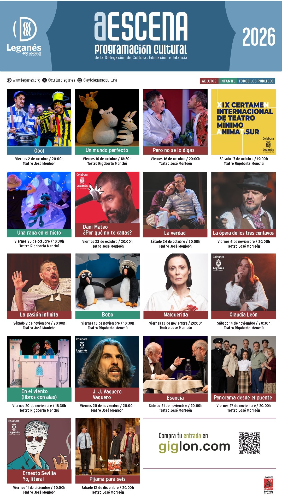 Leganés acoge a grandes figuras del teatro en la programación ‘A Escena’ 2026