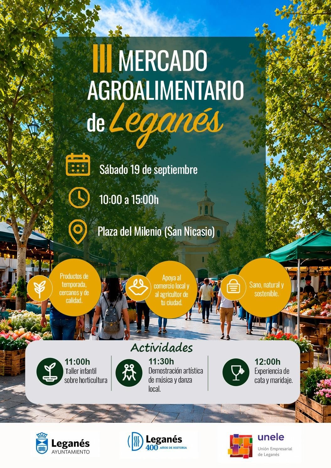 Leganés acoge este sábado su III Mercado Agroalimentario con 15 productores locales y actividades culturales