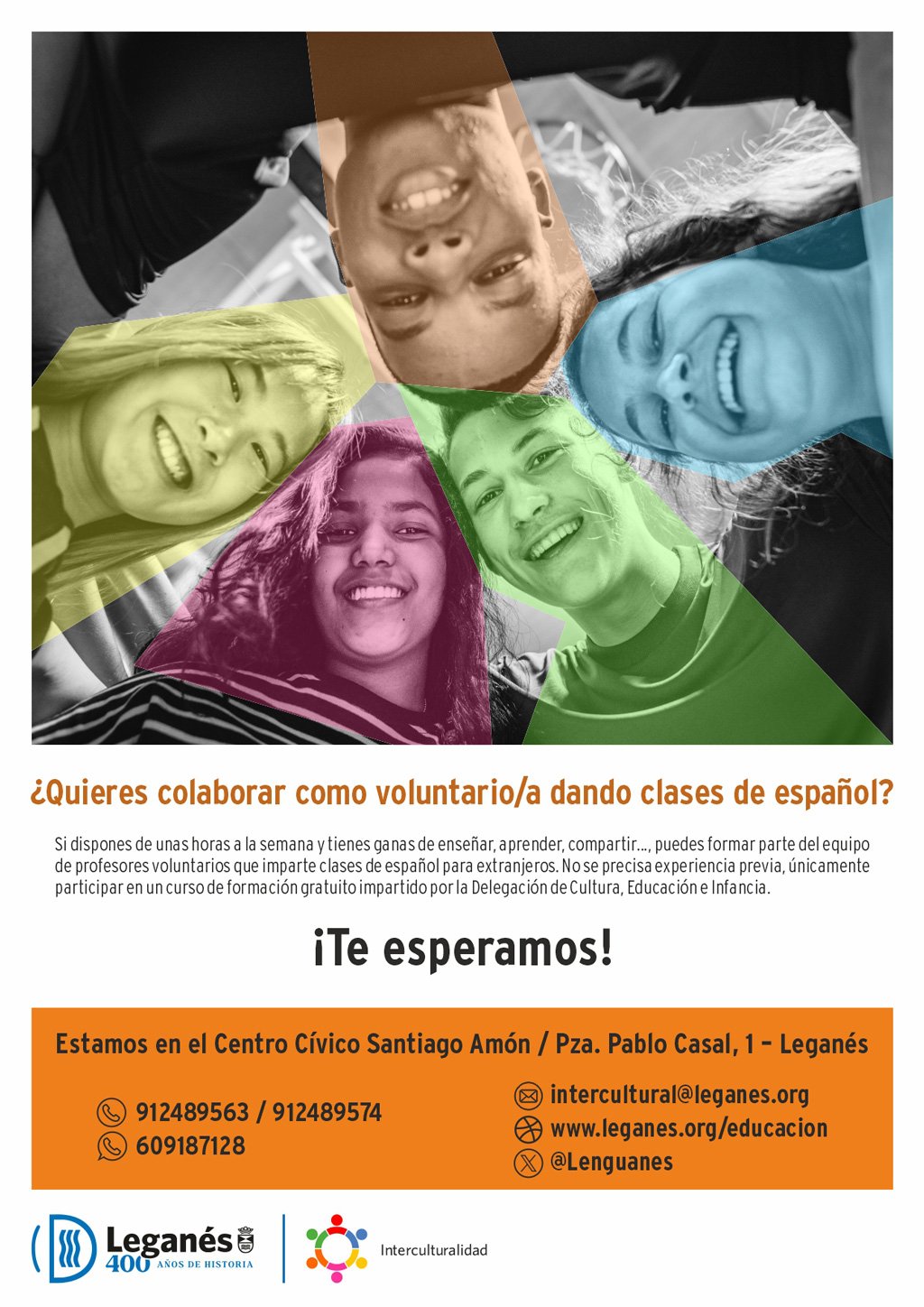 Leganés convoca voluntarios para enseñar español a inmigrantes sin experiencia previa