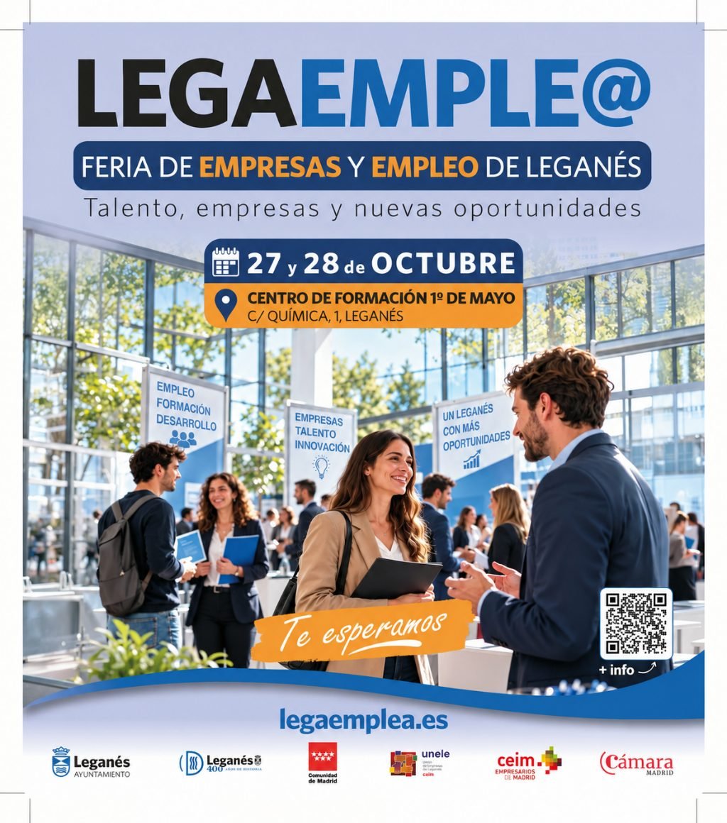 Leganés acoge la Feria de Empleo “LEGAEMPLE@” con 50 empresas y oportunidades laborales